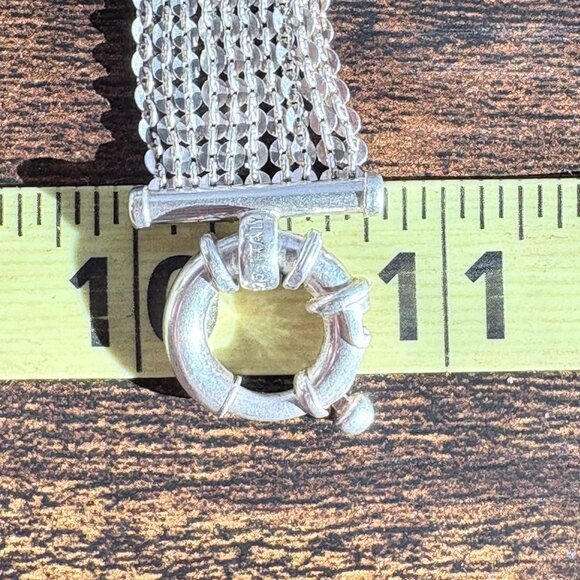 Milor Sterling Silver 925 Ten Strand Circle Link Chain Bracelet Size 7.5" Length - Picture 10 of 12